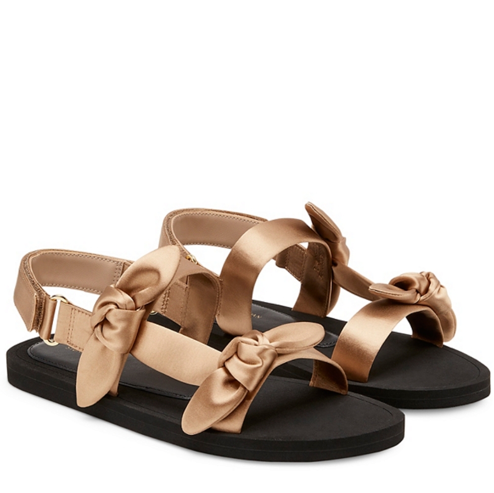 NWOT Stuart Weitzman Satin, Velcro, Strappy "Bandeau Sport Sandal", Women's 8.5